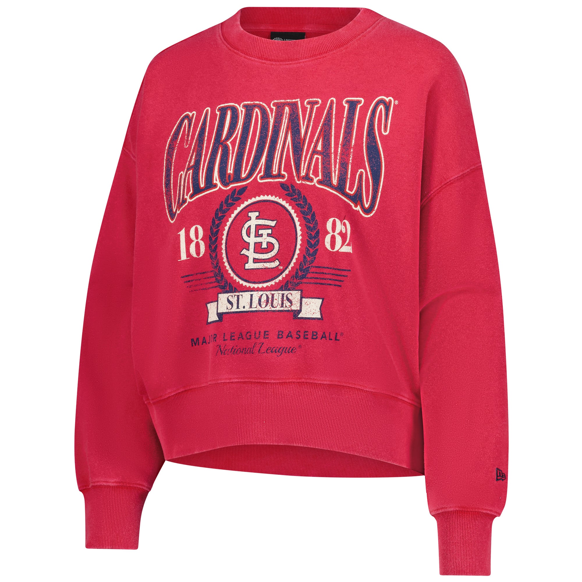 Pull court en molleton délavé aux enzymes rouge St. Louis Cardinals de New Era pour femme